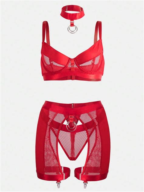 Ensemble Sexy De Lingerie Pour Femmes Avec Porte Jarretelles Soutien