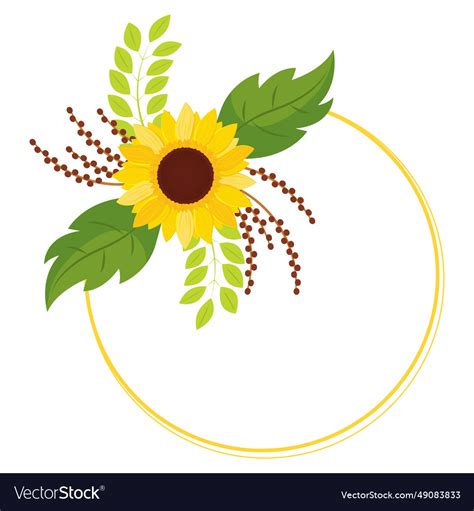 Colored sunflower border flower Royalty Free Vector Image