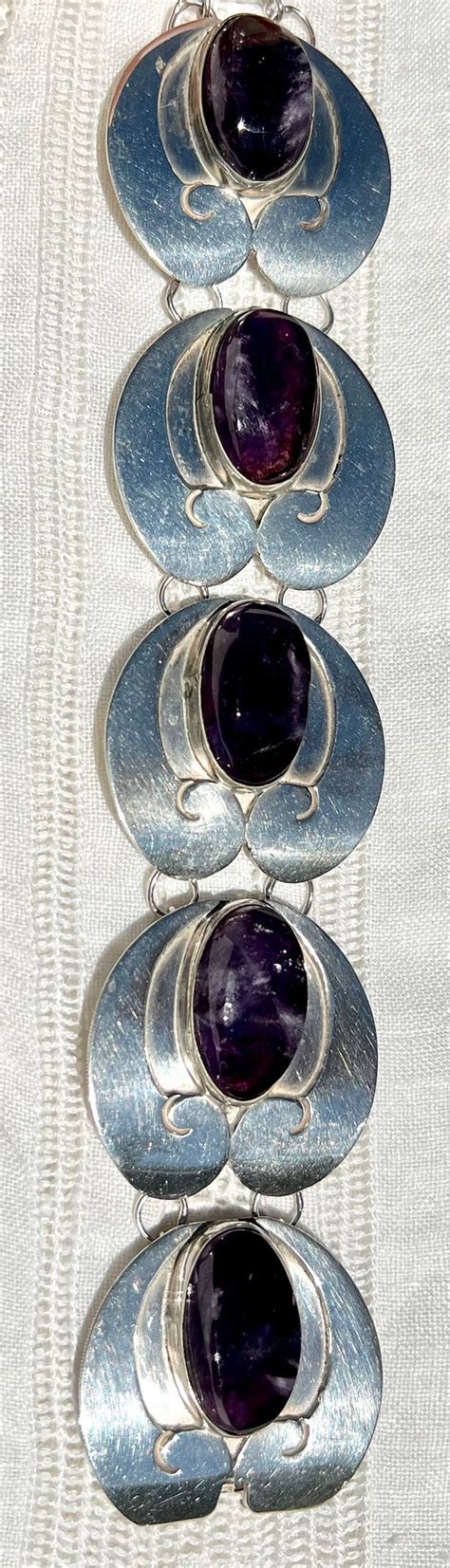 Vintage 40s JOSE ANTON Taxco Mexico AMETHYST Sterling Gem