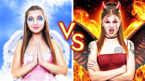 Девушка Ангел VS Девушка Демон в Реальной Жизни || Хорошая VS Плохая ...