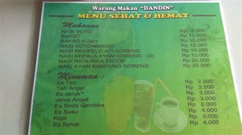 Menu At Warung Makan Dan Din Restaurant Ngipik