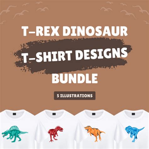 T Rex Dinosaur Svg T Shirt Designs Bundle Masterbundles