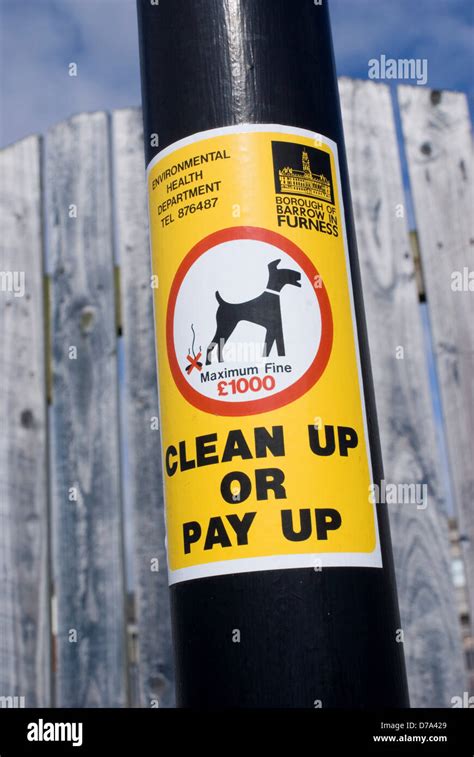 Dog waste sign in Barrow-In-Furness Cumbria England Stock Photo - Alamy