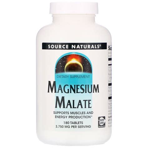Магнезиев Малат 180/360 таблетки Цена Source Naturals