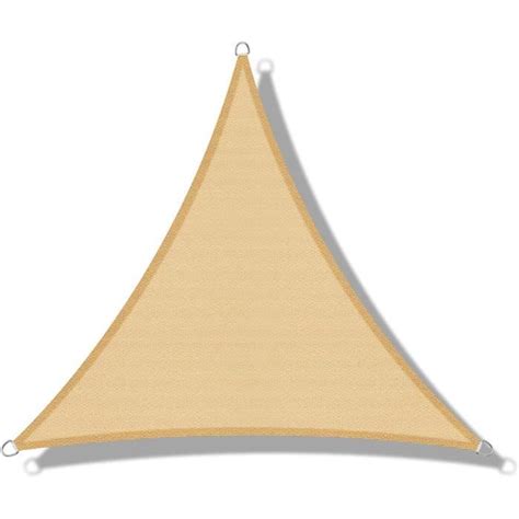 Voile D Ombrage Triangulaire Sable X X M Protection Uv Pour