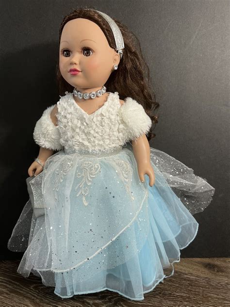 Beautiful 2013 Cititoy 18 Brunette Doll In A Sparkling Blue Gown GS125 EBay