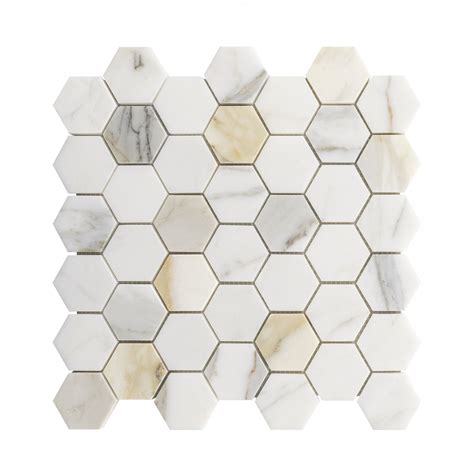 Calacatta Gold Tiles Honed Marble Hexagon Mosaic Tile