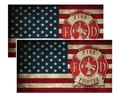 Maltese Cross American Flag Firefighter Decal Brotherhood® American