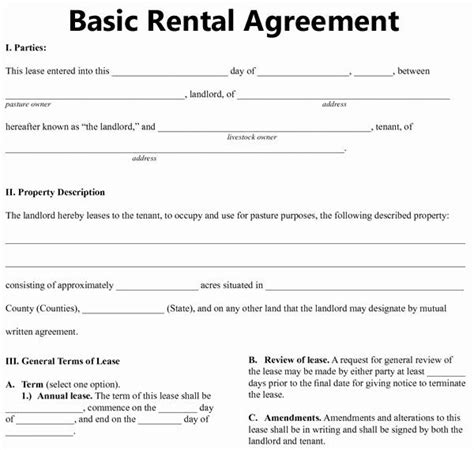 Free Printable Rv Rental Agreement