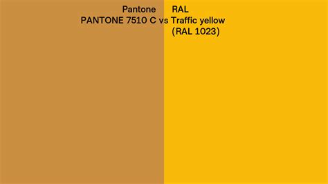 Pantone 7510 C Vs RAL Traffic Yellow RAL 1023 Side By Side Comparison