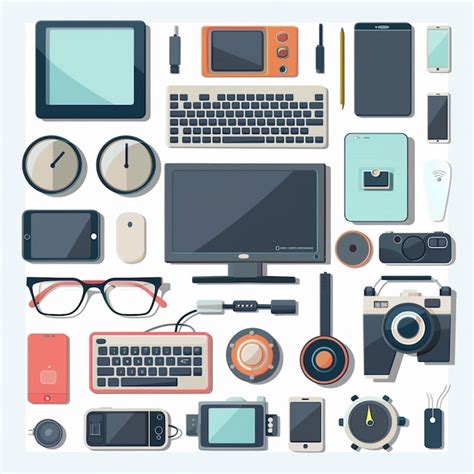 Premium Vector | A collection of electronic devices including a laptop ...