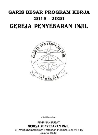 GARIS BESAR PROGRAM KERJA GEREJA PENYEBARAN INJIL