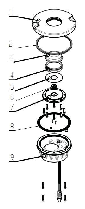 JCL430 LED Inset Aircraft Stand Manoeuvring Guidance Light 86mm