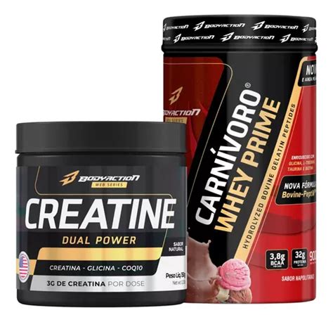 Creatina Dual Power 150g Carnívoro Isolate 900g Bodyaction Frete grátis