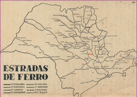 Mapa De Estradas De Ferro Historical Maps Sao Paulo Paulo