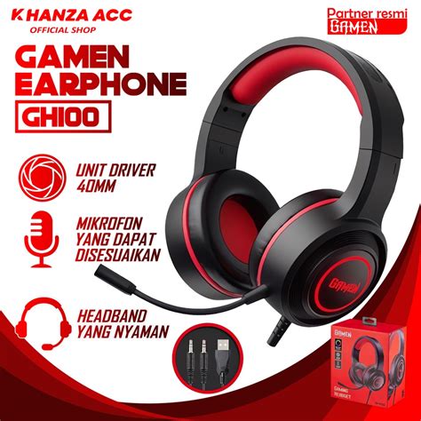 Jual Khanzaacc Gamen Gh Headphone Gaming Black D Sound With Mic For