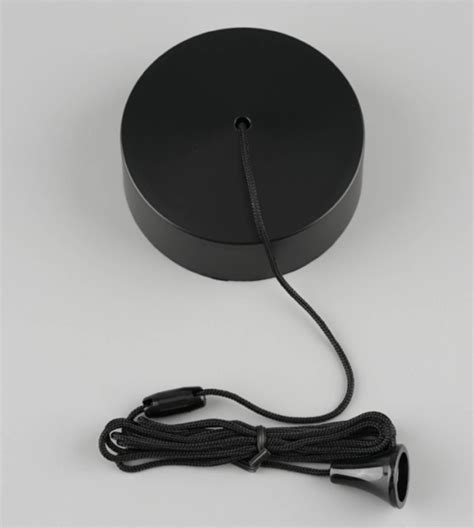 Matt Black Bathroom Ceiling Light Pull Cord Switch 2 Way 6A Black Cord