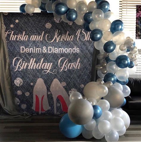 Denim And Diamonds Theme Party Backdrop Step N Repeat Backdrop For Sweet