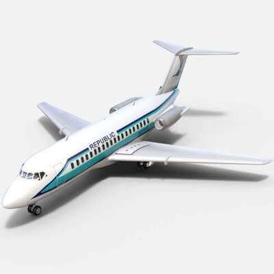 Douglas DC 9 20 Republic 3D Model By Dreamscape Studios