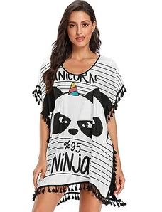 Kaaviyo La Sirenetta Colorata Copricostumi Da Bagno Donna Abito Bikini Cover Up Beachware Per