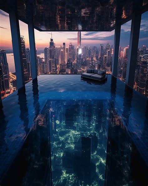 A Rooftop Infinity Pool with a View of the City