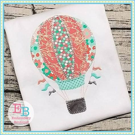 Hot Air Balloon Blanket Stitch Applique Applique