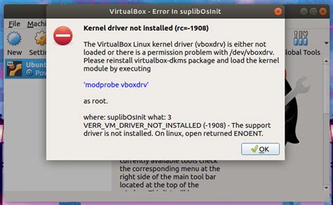 Fix Kernel Driver Not Installed Rc Virtualbox Error In Ubuntu