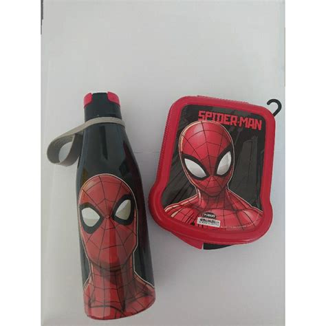 Kit Garrafa E Sanduicheira Infantil Escolar Homem Aranha Shopee Brasil