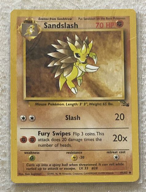 Pok Mon Tcg Sandslash Fossil Regular Uncommon Ebay