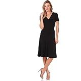 Rekucci Women S Slimming 3 4 Sleeve Fit And Flare Crossover Tummy