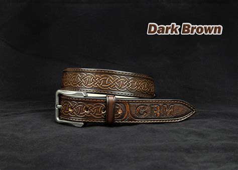 Personalized Celtic Tooled Leather Belt Viking Belt Western Etsy