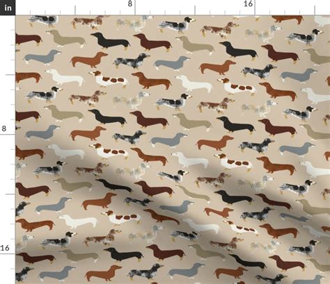 Dachshund Dog Fabric Dachshund Doxie Pet By Petfriendly Dachshund