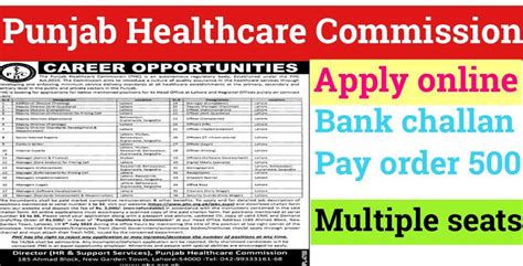 Punjab Healthcare Commission Jobs 2023 Pkjobz Online