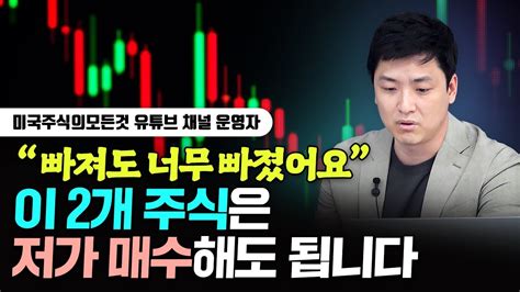 빠져도 너무 빠졌어요 이 2개 주식은 저가 매수해도 됩니다｜미주모 3부 Youtube