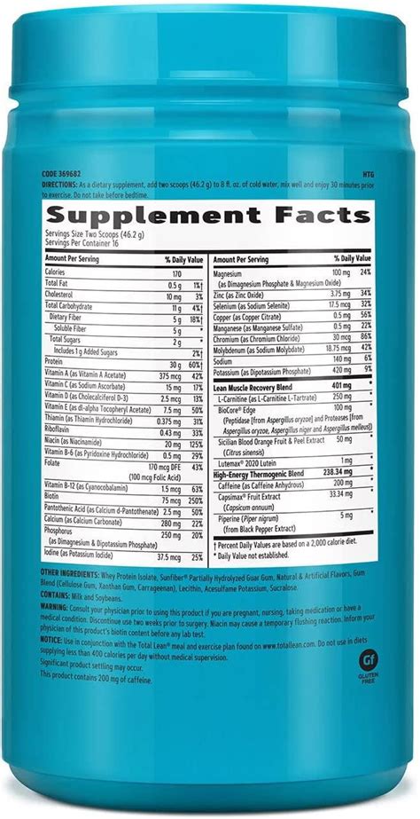 Gnc Total Lean Shake Burn Protein Powder Vanilla Flavor 16 Servings High Protein Blend For