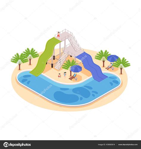 Water Park Isometric Composition Stock Vector By ©macrovector 439563614