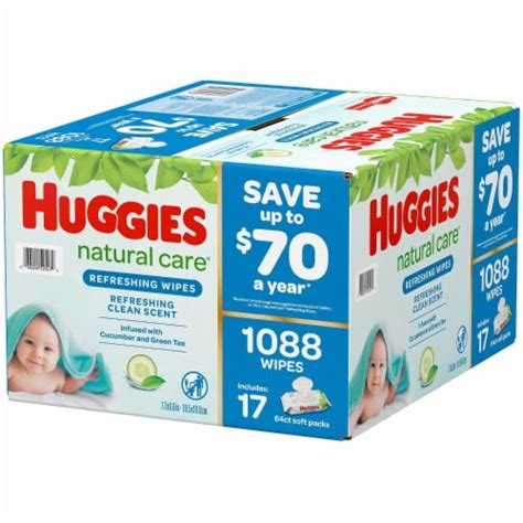 Huggies Natural Care Baby Wipe Refill Refreshing Clean 1088 Count