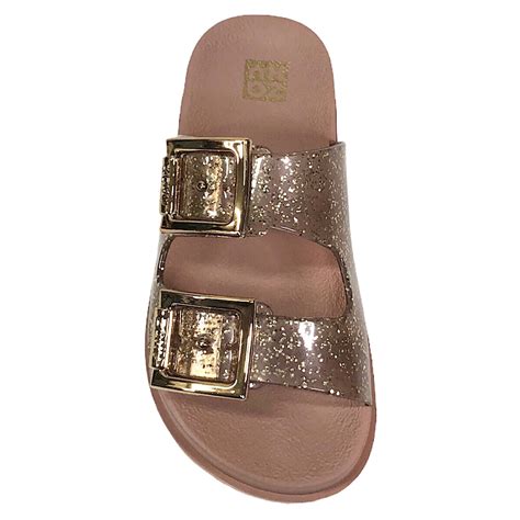 Tamanco Zaxy Slide Partner Infantil Nude Glitter Marina Bia Calçados