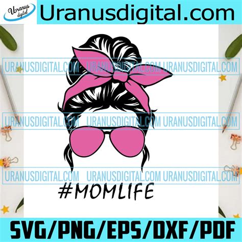 Mom Life Messy Bun Svg Mothers Day Svg Mom Life Svg Pink Mom Svg M