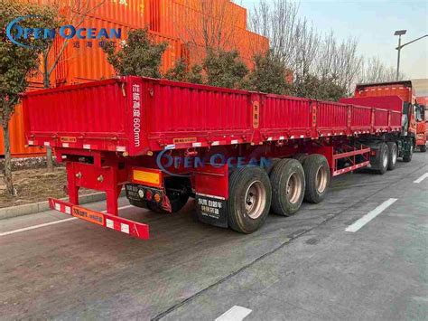 Tri Axle Dropside Board Cargo Semi Truck Trailer For Sale China