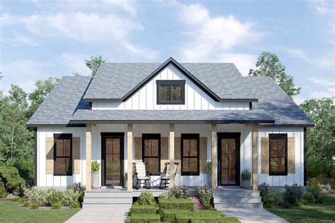 Modern Farmhouse Duplex House Plan With Matching 1046 Square Foot 3 Bed