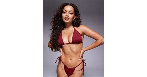 ASOS Maya Mix And Match Tie Back Triangle Bikini Top In Gray Lyst