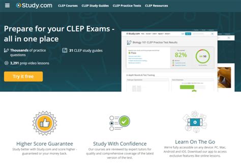 CLEP Test Prep. A Review of Study.com’s CLEP Test Prep Product 