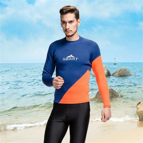 Sbart 2mm Neoprene Winter Thick Warm Mens Wetsuits Tops T Shirts