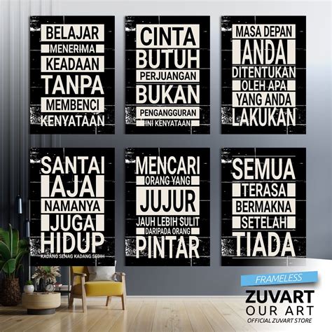 Jual Wall Decor Bingkai Foto Poster Motivasi Hiasan Dinding Kata Kata