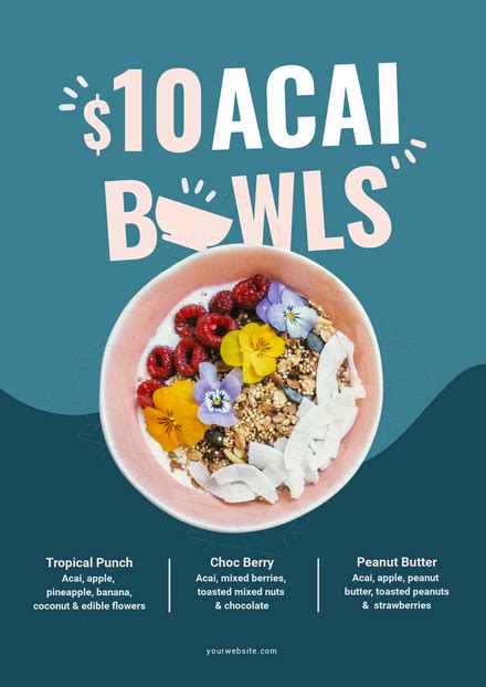 Acai Bowl Blue Template Poster Easil