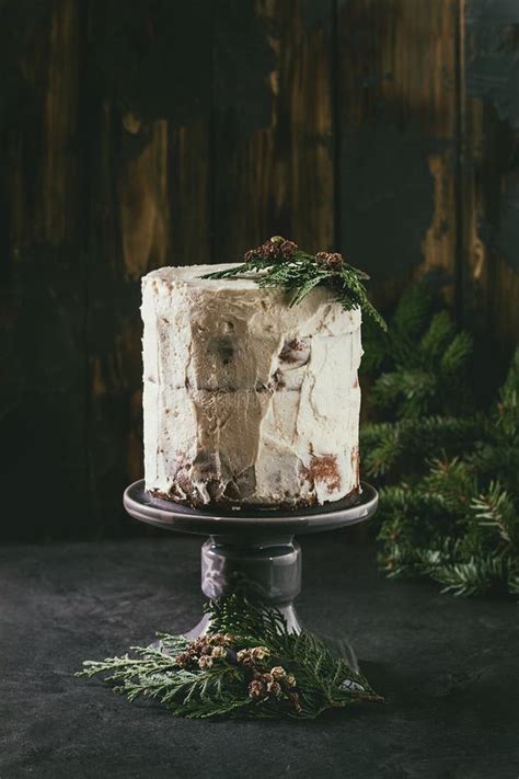 Christmas Naked Cake Stock Image Image Of Cheese Homemade