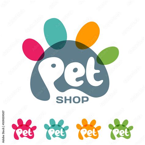 Vector Logo Emblem Label Design Elements For Pet Shop Zoo Shop Pets