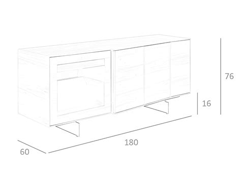 Dressoir Walnoot En Zwart Staal 3218 ANGEL CERDA