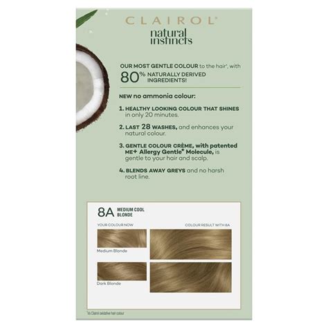 Buy Clairol Natural Instincts Semi Permanent Hair Colour 8a Medium Cool